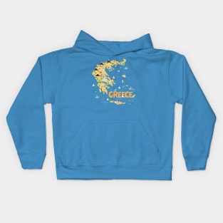 Greece illustrated map Kids Hoodie